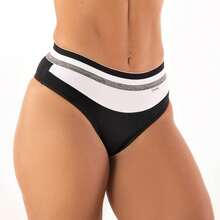 Cotton Panties High Waist Cotton 8% High Waist - màu đen - Xem 2