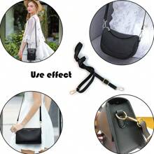 Replaceable Adjustable Shoulder Strap For Bags, Wallets, Made Of Full Grain Microfiber Leather, Available In Black, Gold, Silver Hardware Gifts For Women Winter - Black - View 7