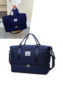 Luggage Storage Bag, Light Folding, Enlarged, Carrying Travel Weekend And Overnight Bag, Weekend Bag Hospital Bag-Blue Travel Storage Bag Travel Outfit Airport Travel Stuff Clothes Luggage Bag Christmas Gift Ideas Women Girls Xmas Gifts For Mum Birthday Gift Mom Friend Gym Bag Sport Bag Training Pack For Vacation Holiday Travel Bag For Suitcase Duffle Bag Duffel Bag For Luggage Carry On Bag College Bag Luggage Bags Weekender Bag Winter - Blue - View 2