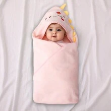 1 件可爱恐龙形状婴儿毛巾带连帽浴袍，卡通斗篷浴巾，适合婴儿/幼儿，柔软珊瑚绒高吸水透气儿童浴袍，适用于浴室、卧室、泳池、海滩等。 - 粉色 - 查看 7