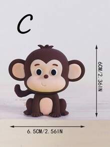 1/6/8 件丛林动物软塑料娃娃狮子长颈鹿大象猴子乌龟背叶草蛋糕装饰