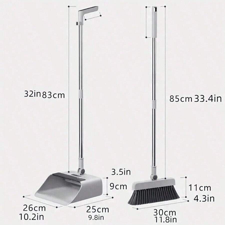 Broom And Dustpan Set, Thick Transparent HighEnd Home Use Broom