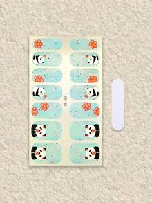 1张经典闪光渐变美甲贴纸，自粘式美甲装饰，适合家庭美甲沙龙DIY - 薄荷藍 - 查看 2