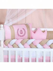 COMPLETE AMERICAN AND NATIONAL SLIM BABY CRIB KIT, FITS CRIB WITH MATTRESS UP TO 130CM X 70CM PROMOTION - 粉紅色皇室皇冠 - 查看 3