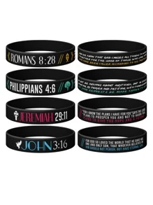 christian bible verse john philippians rubber bracelet silicone wristband