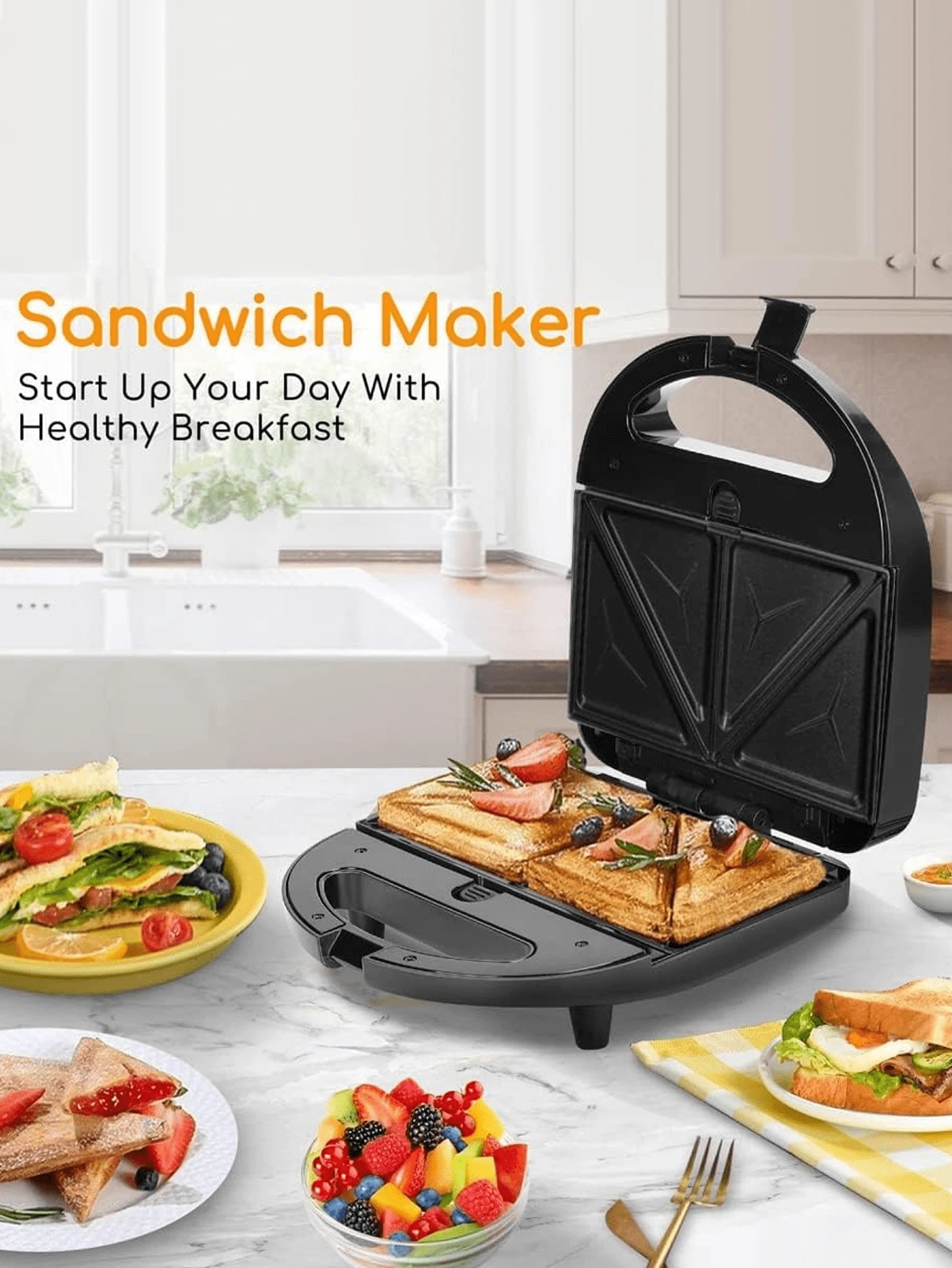 CasaBella Sandwichera Multifunción 6 en 1, Horno para Gofres,Máquina