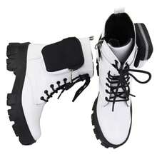 Women's Tractor Platform Ankle Boots With Bag Fashion Blogger Fattor Shop - trắng - Xem 4