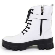 Women's Tractor Platform Ankle Boots With Bag Fashion Blogger Fattor Shop - trắng - Xem 7