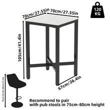 Bar Table White/Black Bistro Table Marble, Square Bar Table Kitchen Narrow Stable Kitchen Table With Metal Frame For Kitchens 70x70cm - White - View 2