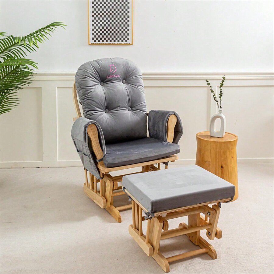 5 PCS Glider Rocker Replacement Cushions Soft Velvet Cotton Chair