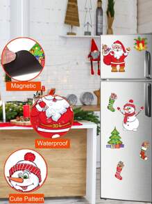 1pc Christmas Cartoon Car Refrigerator Sticker 3D Visual Decor Magnetic Waterproof Decoration  Christmas Decor  Christmas Decorations Christmas Decoration Home Decor Room Decor - Multicolor - View 8