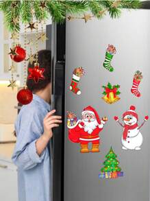 1pc Christmas Cartoon Car Refrigerator Sticker 3D Visual Decor Magnetic Waterproof Decoration  Christmas Decor  Christmas Decorations Christmas Decoration Home Decor Room Decor - Multicolor - View 5