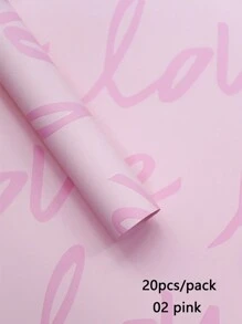 20 Stück/Pack Dickes, wasserfestes Geschenkpapier mit Liebes-und Blumenmuster für Blumenläden, Dekorationen für Blumensträuße