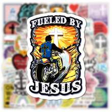 圣诞装饰 50 件涂鸦圣经祈祷短语耶稣贴纸笔记本电脑文具笔记本宗教上帝保佑你祝福贴纸贴花 (B)