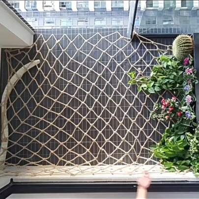 Lưới trưng bày macrame cổ điển 2 m2, trang trí tường bằng sợi đay tự nhiên thủ công, độ dày dây 4mm/6mm/8mm, kích thước lỗ lưới 10cm, dùng cho tường ảnh, hàng rào ban công, trang trí trần nhà, cây leo