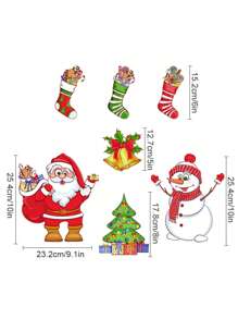 1pc Christmas Cartoon Car Refrigerator Sticker 3D Visual Decor Magnetic Waterproof Decoration  Christmas Decor  Christmas Decorations Christmas Decoration Home Decor Room Decor - Multicolor - View 3