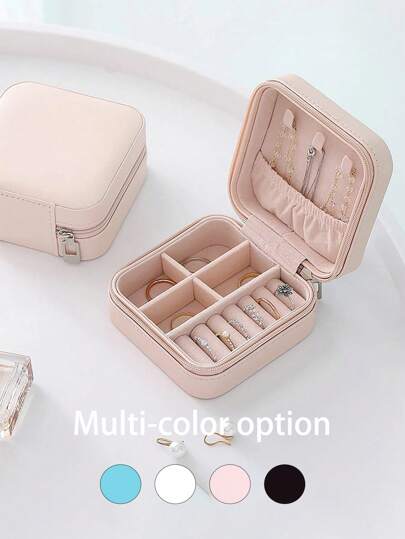 1 件珠宝收纳盒，旅行便携式珠宝，配饰收纳盒，适用于项链、戒指、耳环夏季旅行、度假家居浴室装饰节日化妆品收纳盒浴室配件返校