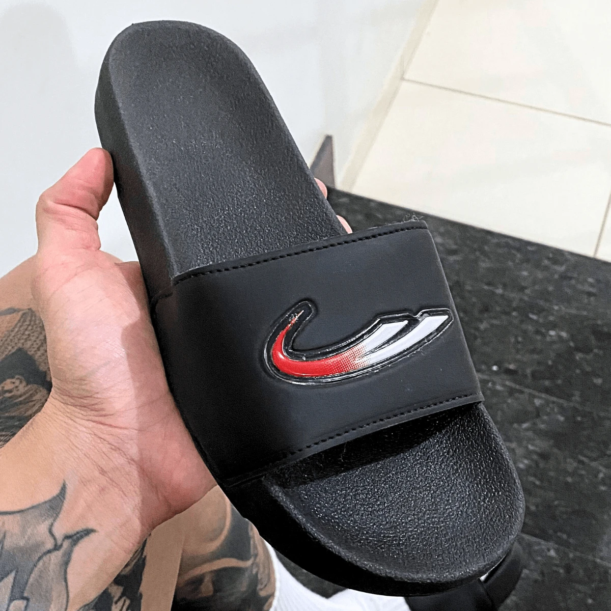 Men's Women's Anatomical Slide Flip Flops Soft Casual Comfortable Lightweight - 黑色 - 查看 1