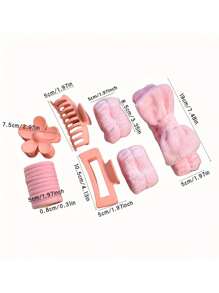 16pcs Hair Accessories Set: Includes 1 Hollow Hair Clip, 1 Floral Hair Clip, 1 Claw Clip, 10 Elastic Hair Ties, 1 Headband, 2 Wristbands, Simple Matte Solid Color Hair Accessories, Fashion Personalized, Simple Elegant Elegant, Casual Street Style, Cool College Style Hair Accessories, Suitable For Daily Shopping Dates, Casual Gatherings, Commuting Hair Accessories, For Women, Fall, Travel, Hair Tools, Accessories Women, Hair Stuff,Fall,Hair,Hair Accessories,Hair Accessories For Women,Travel,Hair Accessories,Accessories Women,Hair Accessory,Hair Accessories Women,Hair Tools,Hair Stuff,Stuff,Beauty Accessories,Gifts,Travel,Gifts For Women,Hair Stuff,Stocking Stuffers - Multicolor - View 5