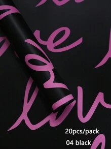 20 Stück/Pack Dickes, wasserfestes Geschenkpapier mit Liebes-und Blumenmuster für Blumenläden, Dekorationen für Blumensträuße