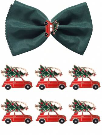 2-12pcs/Set Colorful Christmas Tree Car Napkin Rings, Christmas Table Decorations