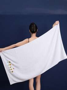 QIBHI 1 khăn tắm thêu họa tiết hoa hướng dương/cây cọ, mềm mại và thấm hút, lý tưởng cho gia đình, trang trí phòng tắm cho các cặp đôi, trở lại trường học cho tiệm làm đẹp, khăn tắm phòng tắm tại nhà cho tiệm làm đẹp, thể thao khách sạn, đồ dùng thiết yếu trong gia đình, khăn tắm, khăn tắm chăm sóc da - Nhiều màu - Xem 6