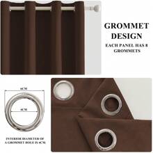 Ystyle 2 Piece Indoor Blackout Curtains, Thermal Bedroom Curtains With Rings, Sound-Absorbing Curtains For Living Room, Cold And Heat Insulating Thermal Curtain