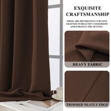 Ystyle 2 Piece Indoor Blackout Curtains, Thermal Bedroom Curtains With Rings, Sound-Absorbing Curtains For Living Room, Cold And Heat Insulating Thermal Curtain