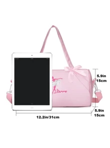 Bolso de danza lindo, bolso de ballet de hombro, mochila de danza cruzada, mochila de ballet y danza de moda - Morado - Ver 5