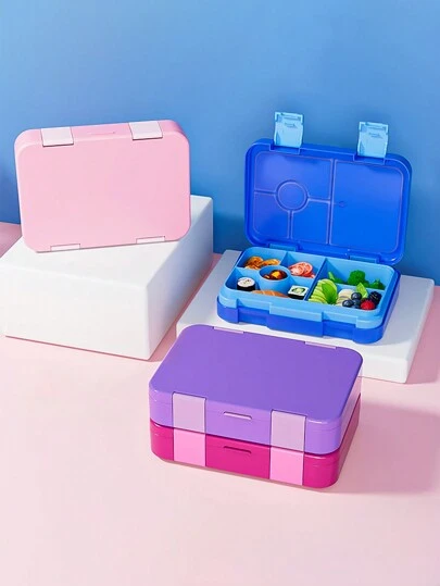 1pc Bento Lunch Box, Leakproof Large Bento-Style With 6 Compartments Portions Lunchbox, Reusable On-The-Go Meal And Snack Packing For Office, And Picnics Lunch Containers Lunch Box Accessories,Kitchen,Christmas Gift