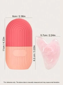 1 件冰面滚轮或/1 件刮痧按摩工具或/2 件冰面滚轮和刮痧套装，冰面滚轮用于缓解面部和眼部浮肿美容面部滚轮模具冰敷按摩护肤工具用于提亮润滑收缩毛孔去除细纹，万圣节礼物，圣诞节礼物（粉色）