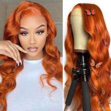 Ginger Lace Front Wigs Human Hair 180% Density 13x4 HD Transparent Lace Front Wigs Pre Plucked Body Wave Ginger Wig Human Hair Real Hair Wigs For Women 100% Virgin Human Hair