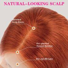 Ginger Lace Front Wigs Human Hair 180% Density 13x4 HD Transparent Lace Front Wigs Pre Plucked Body Wave Ginger Wig Human Hair Real Hair Wigs For Women 100% Virgin Human Hair