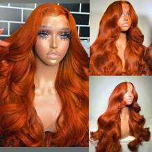 Ginger Lace Front Wigs Human Hair 180% Density 13x4 HD Transparent Lace Front Wigs Pre Plucked Body Wave Ginger Wig Human Hair Real Hair Wigs For Women 100% Virgin Human Hair