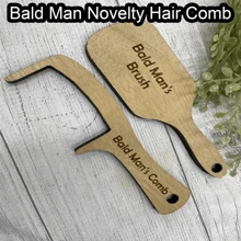 2 piezas Herramientas de belleza de hombre calvo divertidas, peine para cabeza calva de novedad, cepillo con cojín para pulir cabello áspero y dar brillo, regalos únicos para adultos calvos en Halloween - Multicolor - Ver 4