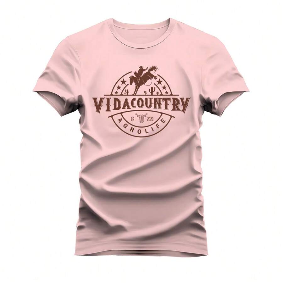 Unisex Printed Cotton T-Shirt Comfortable Peão Agro Life T-Shirt - Hồng - Xem 1