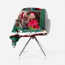 1 szt. spersonalizowany koc polarowy z nadrukiem i zdjęciem na prezent świąteczny dla rodziny i przyjaciół - dostępny w 2 rozmiarach - kolor zdjęcia - Zobacz 3