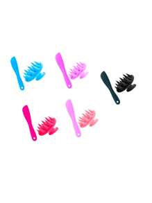 Silicone Massage Brush Set For Shampoo Scalp Cleaning + Professional Multipurpose Spatula - 淺藍色 - 查看 2