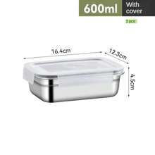 10/8/6/4/3/2/1件套不锈钢便当盒，厨房冰箱储存保鲜剂，学校午餐盒，餐食保鲜盒水果沙拉保鲜食品储存盒户外野餐食品保鲜盒谷物储存盒，防漏餐食准备午餐盒密封保鲜剂，厨房肉类、腌菜、水果和蔬菜保鲜， - 銀色 - 查看 15