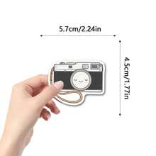 55pcs Camera Stickers Vinyl Cartoon Stickers For Water Bottles, Diaries, Laptops, Luggage, Bumpers, Cell Phones, Scrapbooks, Scooters, Helmets, Car Cartoon Stickers And Decals, Stickers Can Add A Lot Of Fun To Your Life, Perfect Gifts For Adults And Kids