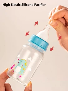 1pc Cartoon Design Baby Bottle For Newborn Kitten Puppy Pet Feeding Milk Bottle With Nipple