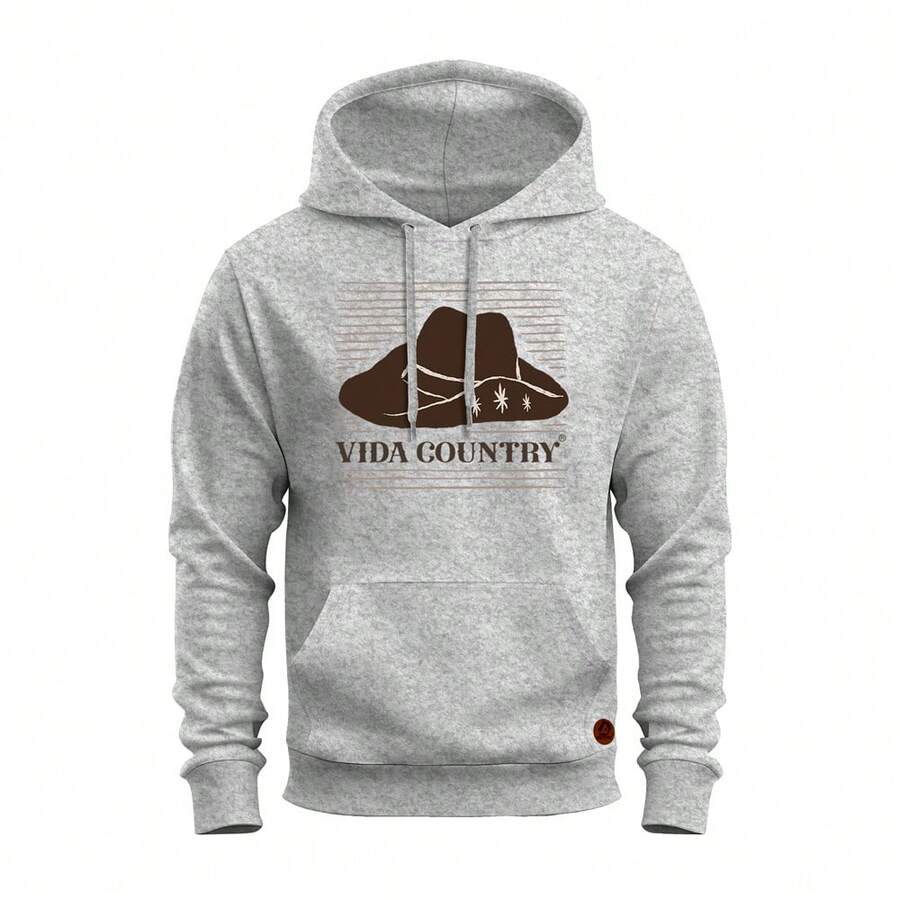 Unisex Kangaroo Sweatshirt Winter Comfortable Country Coat Hat - 灰色 - 查看 1