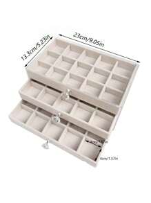 3 capas 45 compartimiento Joyero con cajones - Anillo , Arete , Collar , Pulsera exhibición almacenamiento Organizador para Navidad