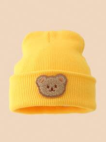 1pc Kids Bear Design Knitted Beanie Hat, Warm Winter Head Cap For Boys & Girls - Multicolor - View 8