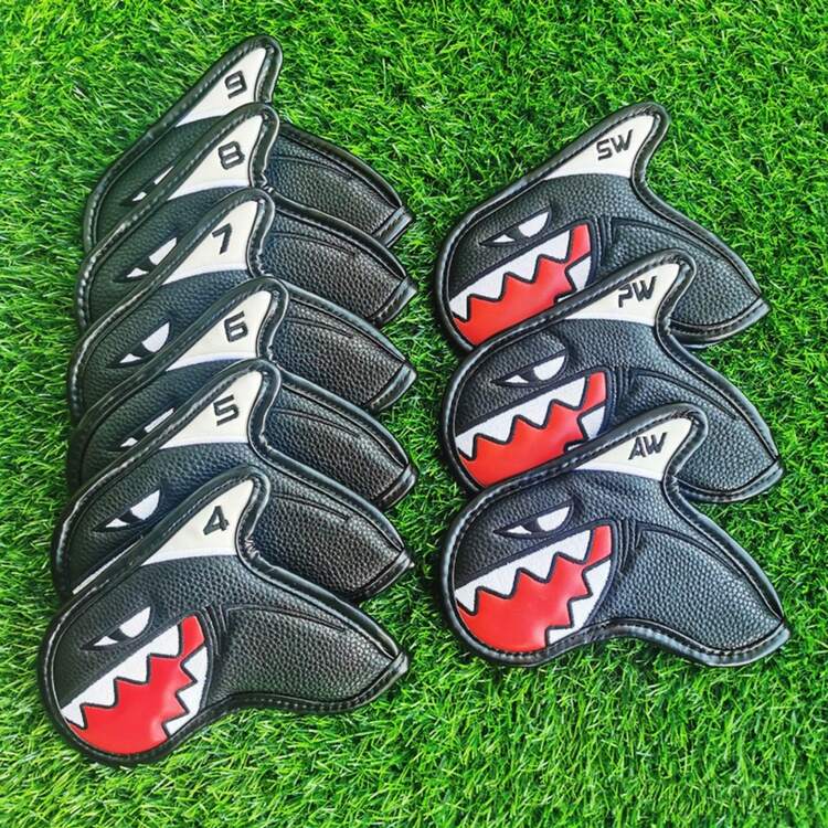 9PCS Shark Golf Iron Covers Golf Wedge Cover Golf Head Covers Protective Cover - Multicolor - View 7