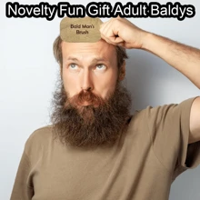 2 piezas Herramientas de belleza de hombre calvo divertidas, peine para cabeza calva de novedad, cepillo con cojín para pulir cabello áspero y dar brillo, regalos únicos para adultos calvos en Halloween - Multicolor - Ver 5