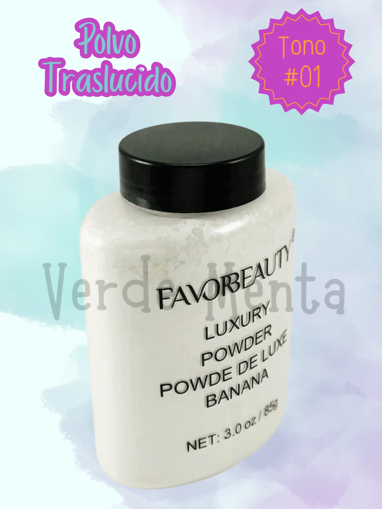 Polvo Banana Traslucido Fijador De Maquillaje Polvo Fijador, Polvo Traslúcido HD, Bissú, El Polvo Traslúcido de Arroz, fijador de maquillaje, acabado mate - Tono #01 - Ver 1