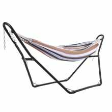 Heavy-Duty Steel Hammock Stand, 130 * 40 * 51in/110 * 35 * 45in  For 2 People, Portable Design, For 9.5 To 14 Ft Hammocks, Ideal For Outdoor Balconies, Porches, Patios, Decks And Backyards - Black-Small Size - View 1