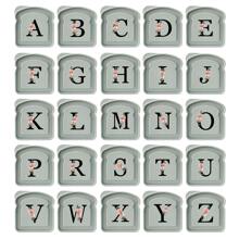 字母 A-Z 三明治便當盒 可標記姓名首字母 可重複使用 可密封 食品容器 學校用品 - 灰綠色 - 查看 9