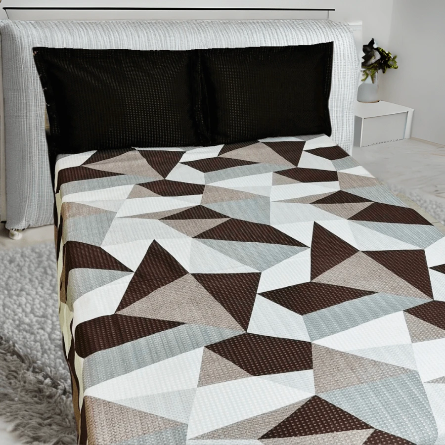 DOUBLE STANDARD Piquet Bedspread With Pillowcase - Rỉ Nâu - Xem 1